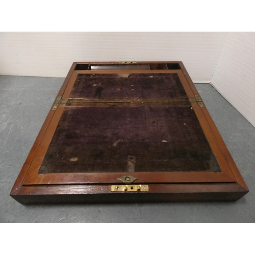 168 - Victorian mahogany and brass-bound writing slope.