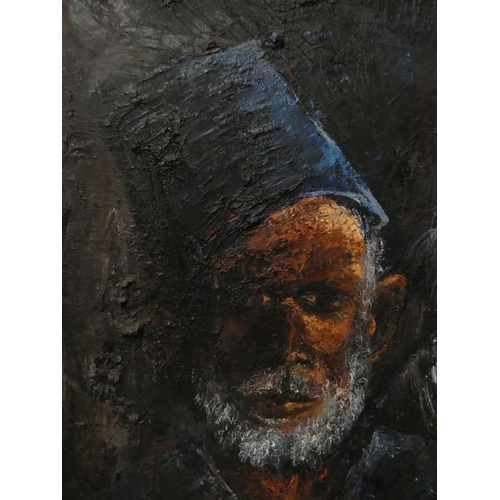 180 - Alphonse Moto (African)Portrait of an old manOil on canvas.