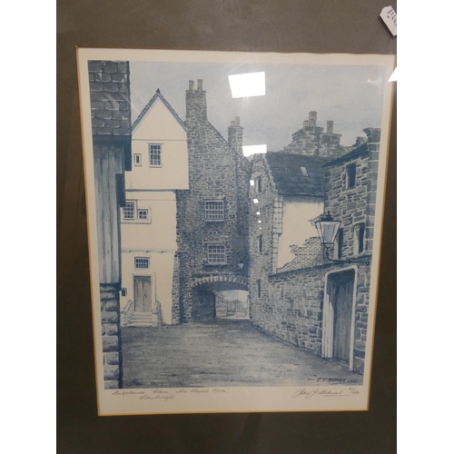 183 - Group of assorted pictures to include a pencil signed print of a house on the Royal Mile, Venetian p... 