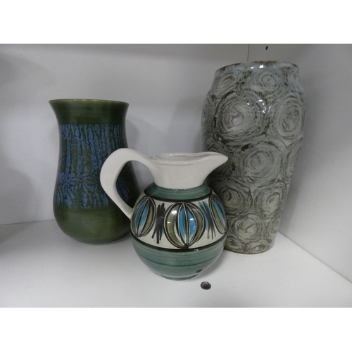 194 - Rington's blue bowl, chinoiserie tea canister, chinoiserie vase, studio pottery vases, jug, and a pa... 