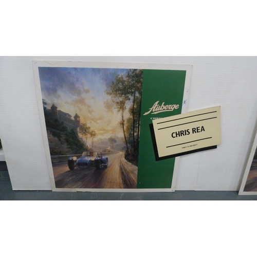 205 - Two advertising posters after Alan Fearnley, 'Chris Rea - Auberge'.  (2)