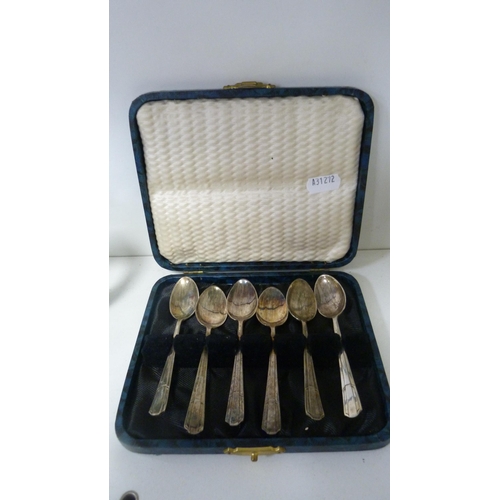 219 - Spitfire collector's plates, set of six plated coffee spoons, Yardley jars and covers, tea set, Wedg... 