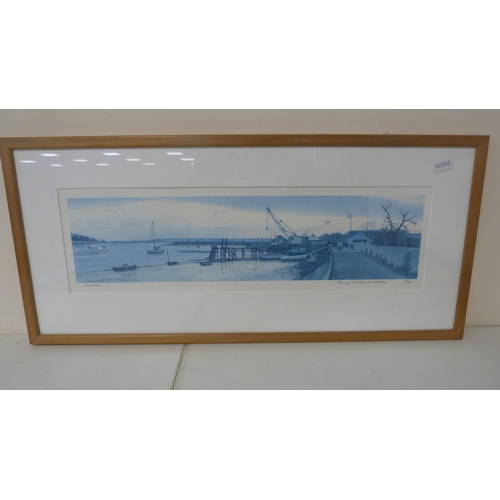 222 - David Green'Evening at Woodbridge'Limited edition print, no. 16 of 250, marine knot display and anot... 