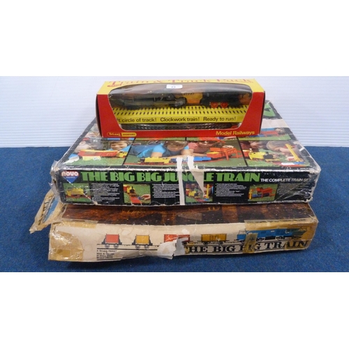 23 - Tri-ang OO gauge RS.18 clockwork train set and rocket launcher, Novo Railways 'The Big Big Jungle Tr... 