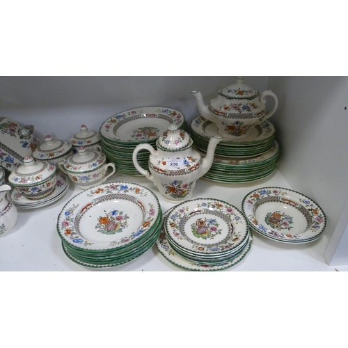 236 - Collection of Spode 'Chinese Rose' pattern table and dinner wares (one shelf).