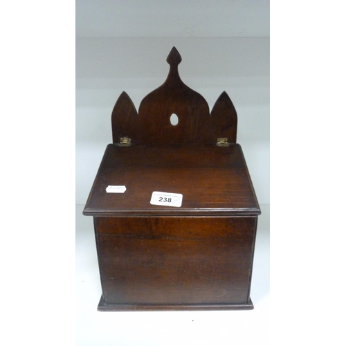 238 - Mahogany candle box, circular photograph frame decorated with birds, blue and white chamber pot, blu... 