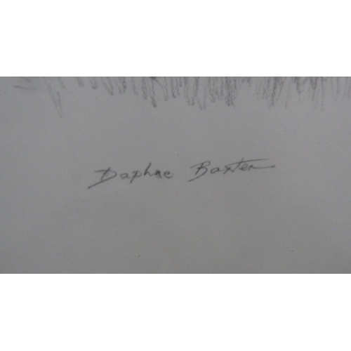 244 - Daphne Baxter'Black Labrador'Pencil signed print, a print 'The Cannon Shot', and two prints 'Ribbons... 