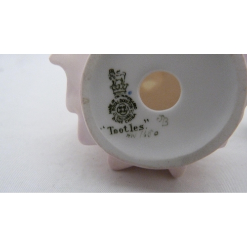 260 - Royal Doulton figure, 'Tootles', Royal Copenhagen figure of a mouse and a Chinese Canton sake type b... 