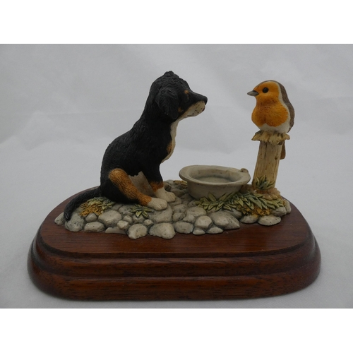 270 - Border Fine Arts groups to include 'Puppy and Robin' sculpted by Ray Ayres, 'Helping Out' sculpted b... 