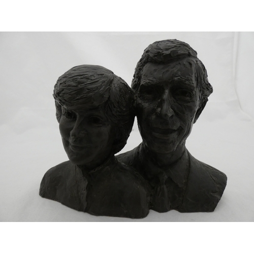 273 - Heredities limited edition bust of HRH Prince Charles Prince of Wales and Lady Diana Spencer, no. 72... 