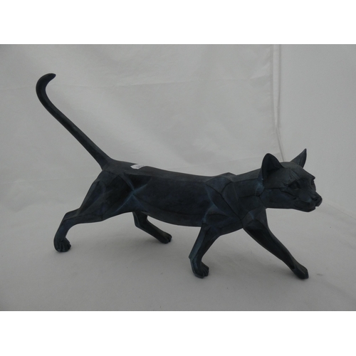 278 - Border Fine Arts cat figure, glazed in blue, 'Cat Walking' no. BO557 and another, near-matching, of ... 