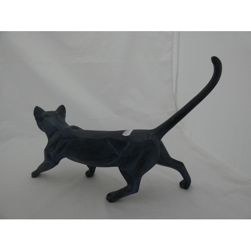 278 - Border Fine Arts cat figure, glazed in blue, 'Cat Walking' no. BO557 and another, near-matching, of ... 