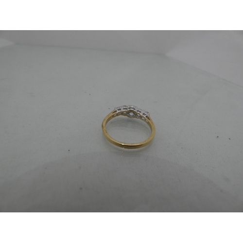 302 - 9ct gold lady's seven-stone dress ring, 1.7g gross, and two lady's costume rings.  (3)