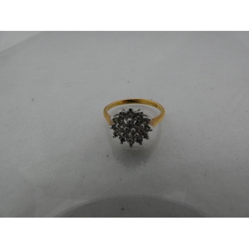 302 - 9ct gold lady's seven-stone dress ring, 1.7g gross, and two lady's costume rings.  (3)