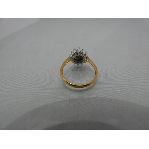 302 - 9ct gold lady's seven-stone dress ring, 1.7g gross, and two lady's costume rings.  (3)