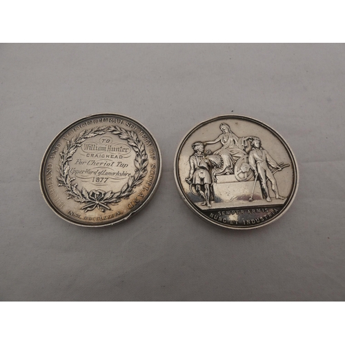 309 - Group of Victorian white metal agricultural prize medallions, c. 1870s.