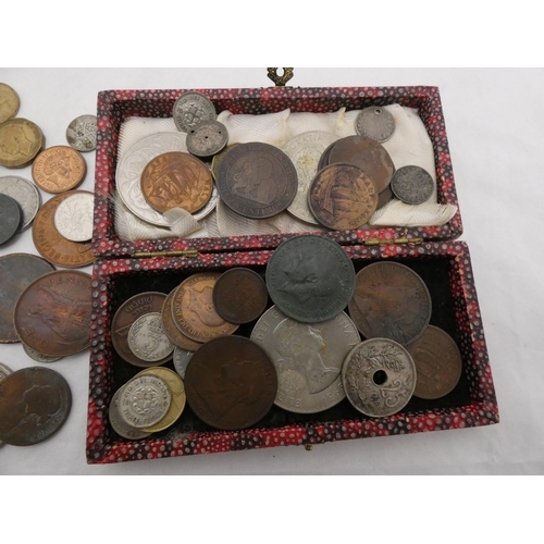 311 - Bag of miscellaneous coinage and curios to include boxed Festival of Britain 1951, commemorative and... 