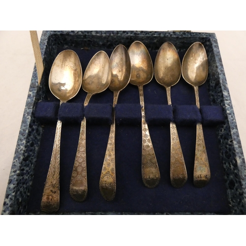 312 - Set of six Georgian silver teaspoons, approximately 73g gross.