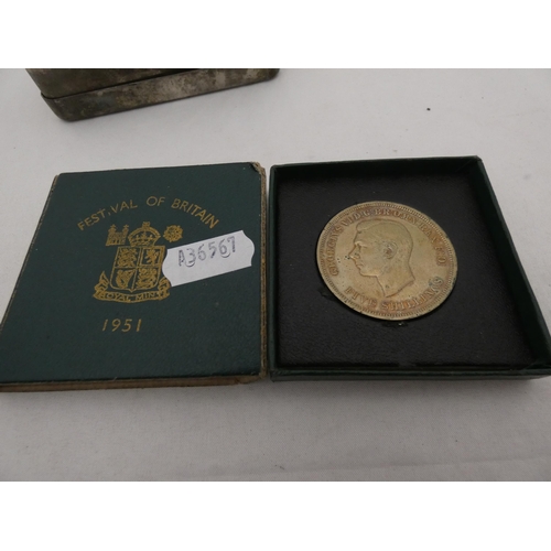 315 - Lusitania German medal, boxed, and a Festival of Britain boxed medal, vintage medical equipment and ... 