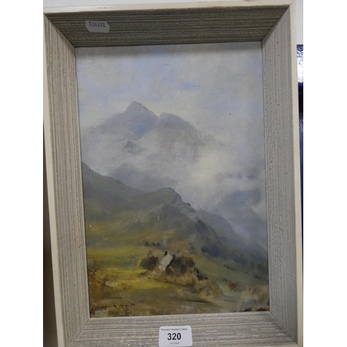 320 - British SchoolLandscape sceneSigned indistinctly, oil on board.