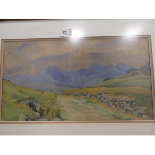 321 - Miss Tatham (British)Landscape sceneSigned and dated 1934, watercolour, and a monogrammed watercolou... 