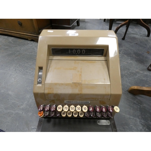 334 - Cash register by The National Cash Register Company, no. 8-9772349-D126(13)2.