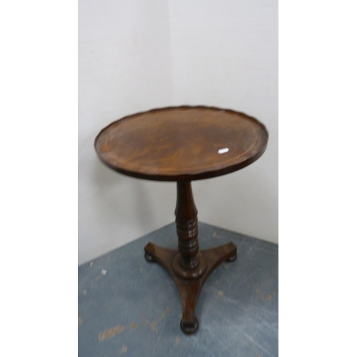 338 - Arts & Crafts-style oak octagonal occasional table, penwork octagonal table and a converted 19th... 