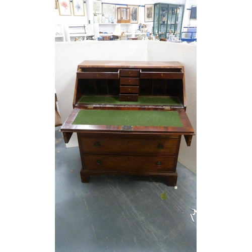 342 - 19th century mahogany bureau with four graduated drawers.