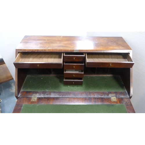 342 - 19th century mahogany bureau with four graduated drawers.