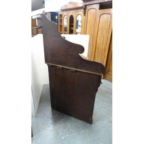 344 - Antique mahogany corner cupboard with an adapted gallery top.