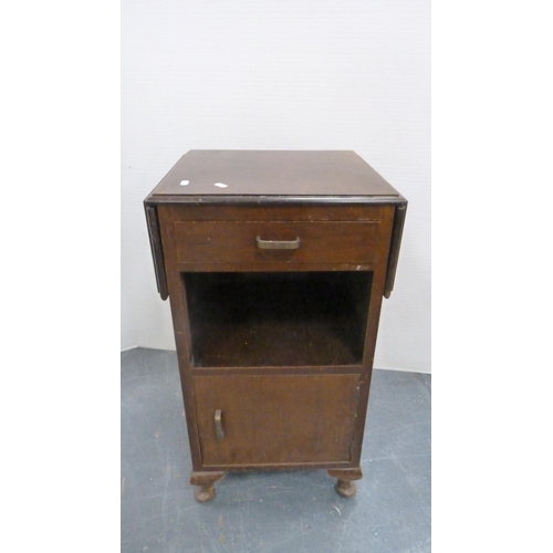 355 - Mahogany plant stand and a bedside cupboard.  (2)