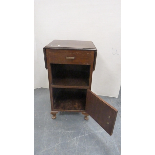 355 - Mahogany plant stand and a bedside cupboard.  (2)