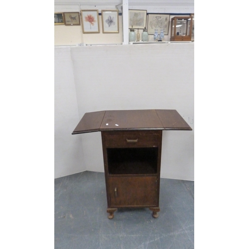 355 - Mahogany plant stand and a bedside cupboard.  (2)