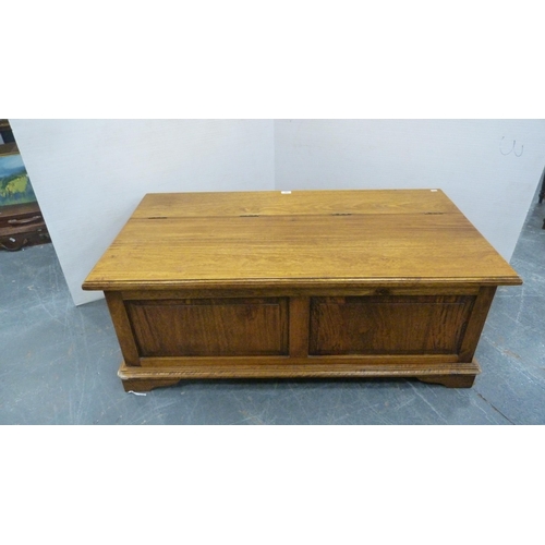 356 - Panelled storage chest with apothecary-style drawers to the front and hinged top.