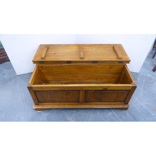 356 - Panelled storage chest with apothecary-style drawers to the front and hinged top.