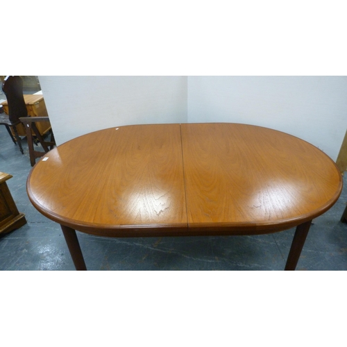 357 - G Plan teak D-end extending dining table.