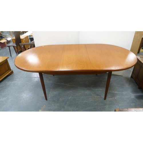 357 - G Plan teak D-end extending dining table.