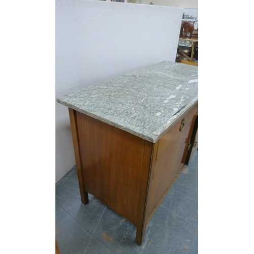 362 - French-style mahogany commode cabinet with composition marble top.