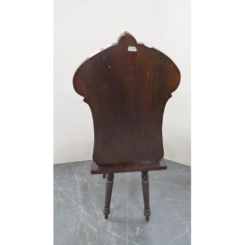 364 - Scottish-style carved mahogany spinning chair on ring-turned supports.