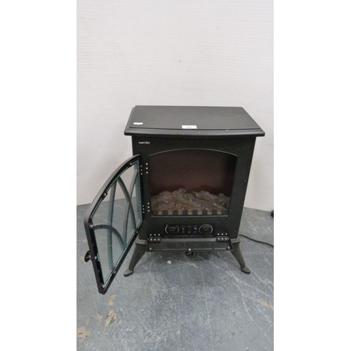 366 - Warmlite electric heater and a woven and metal rack.  (2)