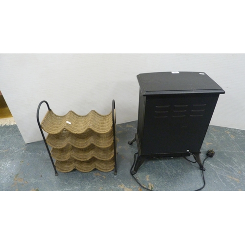 366 - Warmlite electric heater and a woven and metal rack.  (2)