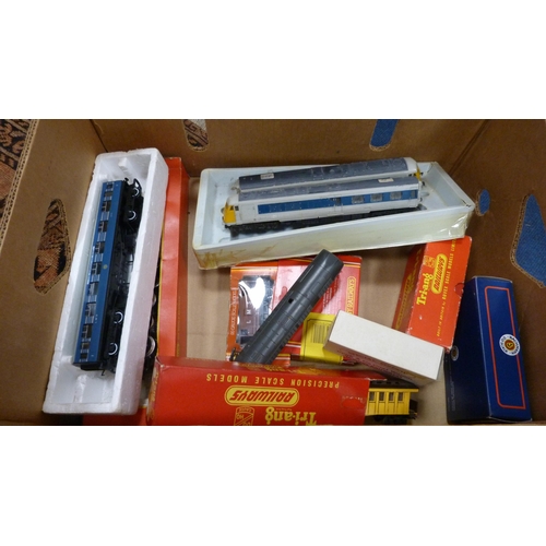 38 - Carton containing a large collection of Hornby and Tri-ang OO gauge coaches, mainly boxed, to includ... 