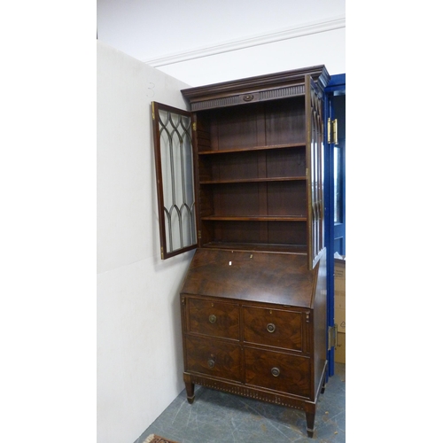 380 - Regency-style mahogany bureau bookcase.