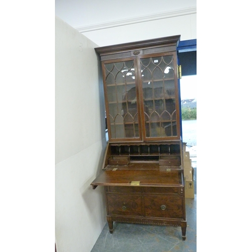 380 - Regency-style mahogany bureau bookcase.