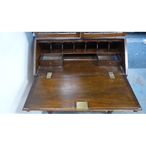 380 - Regency-style mahogany bureau bookcase.