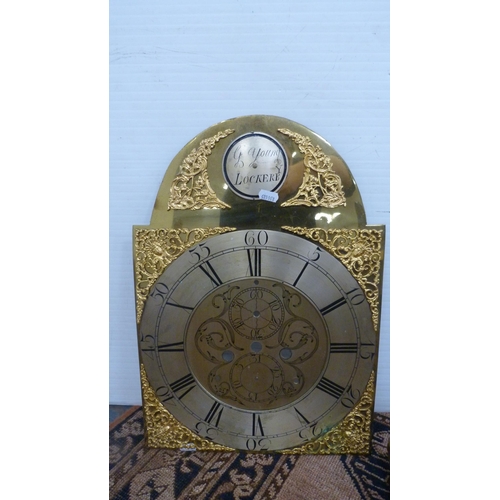 381 - Early 19th century longcase clock with brass ormolu-type dial, named to G Young, Lockerby, with two ... 