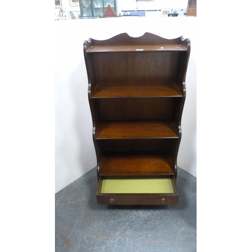 383 - Mahogany waterfall-style open bookcase.