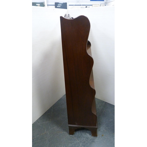 383 - Mahogany waterfall-style open bookcase.