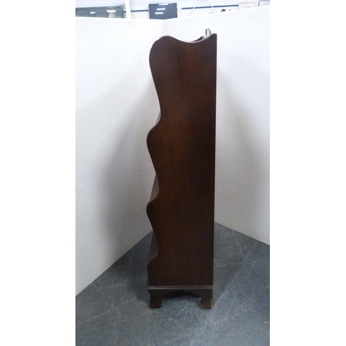 383 - Mahogany waterfall-style open bookcase.