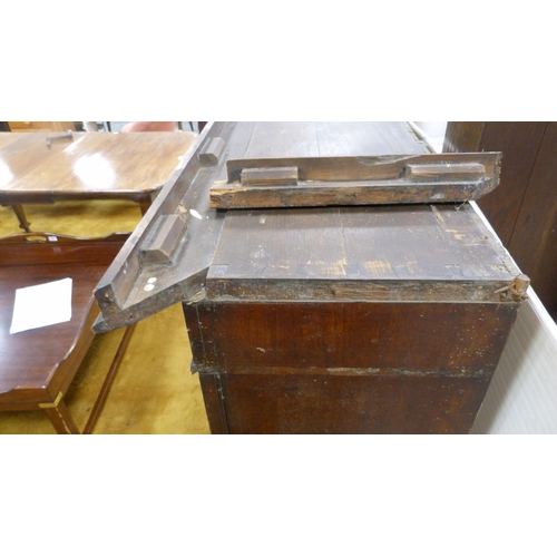 384 - 19th century mahogany bookcase with later painted decoupage panels.